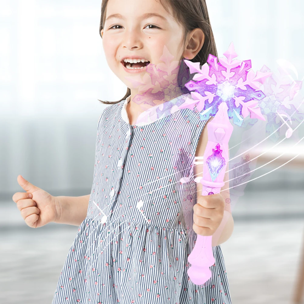 Light Up Glow Snowflake Wand Kid Girl Cosplay Light Up Snowflake Wand Glow Snow Stick Glow Stick Princess Queen Role Play Wand