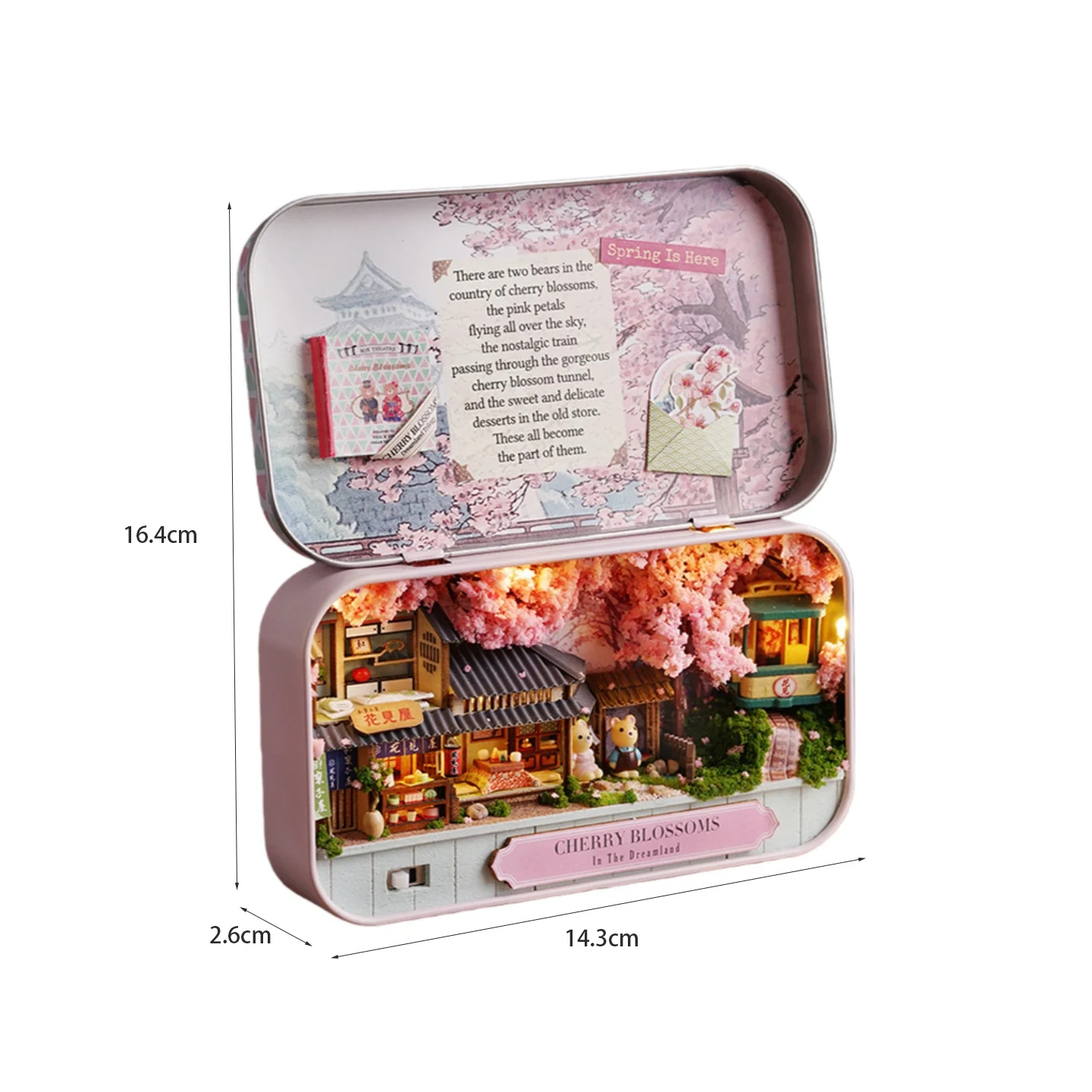 OUZEY Kit de modelo de caja de habitación DIY, "Sakura Bloom", "Candy Wonderland", tema "Lucky Bazaar", decoración creativa de estante de casa en miniatura