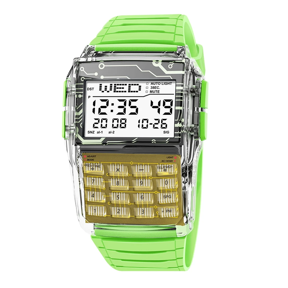 A25UMulti-Function Calculator Electronic Watch That Can Record Phone Numbers Waterproof Comfortable Wear-Resistant Luminous