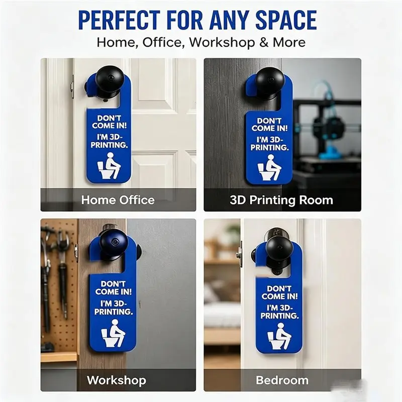 NEW HOT In Stock-Funny 3D Printing Door Hanger Sign Don't Come In I'm 3D Printing For Workshop, Office, Home Studio