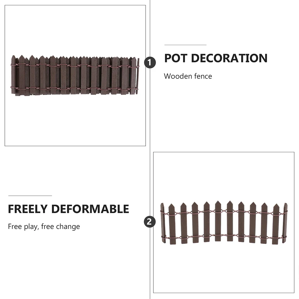 

4 Pcs Mini Fence Small Wood Miniature Christmas Decoration Gardening Outdoor Decorations for Village Crafts