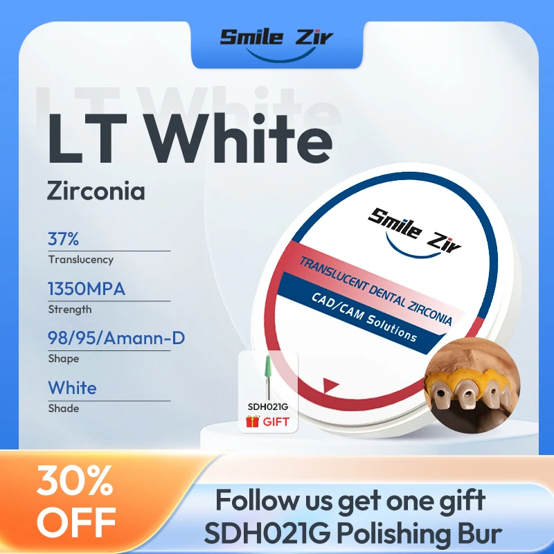 

Dental Lab 98/95/Amann-D Shape LT White Zirconia Blocks CADCAM Zirconia Blocks Dental Long Bridge Crown Milling Zirconia Discs