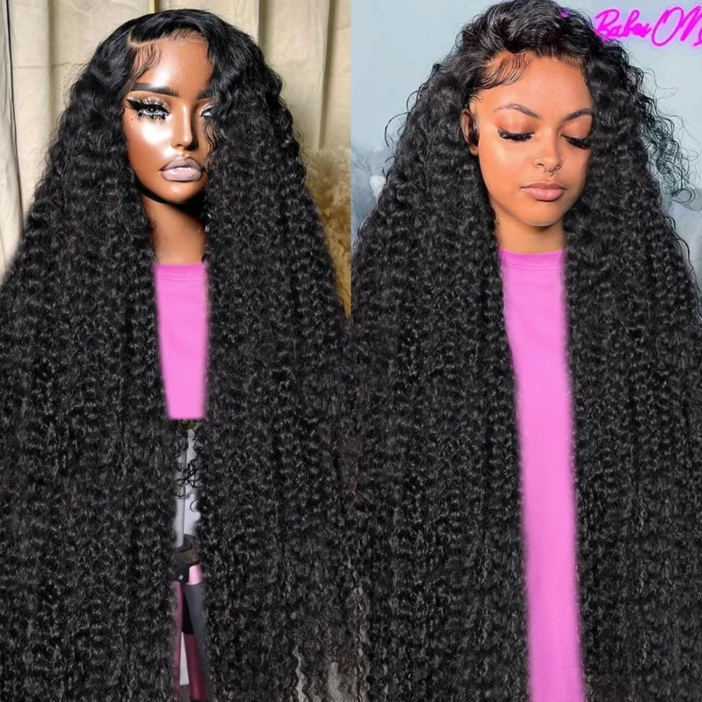 Hd Transparent Lace Front Wig Curly Human Hair Wigs 36 Inch 7x5 HD Lace Frontal Wigs For Women Deep Wave 13x4 Glueless Wigs