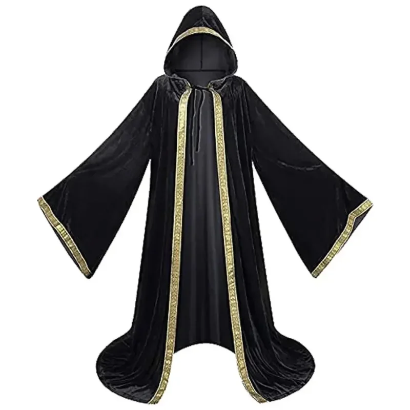 COSda@ Medieval Cape Adult Cape with Hood Dead Vampire Assistant Monk Witch Costume Priest Pastor Robe RobeCOSda@