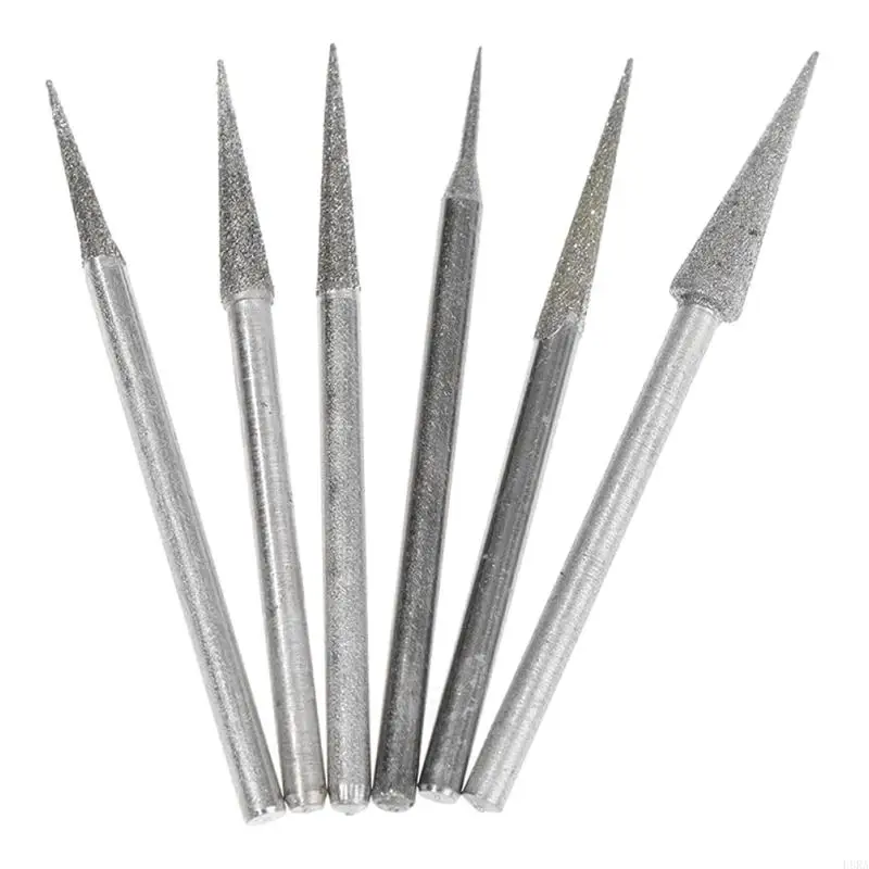 1-6mm Diamond Grinding for Head 2.35/3mm Shank Grinding Needle Bits Burrs 2.0mm for Metal Stone Jade Engraving Carving T