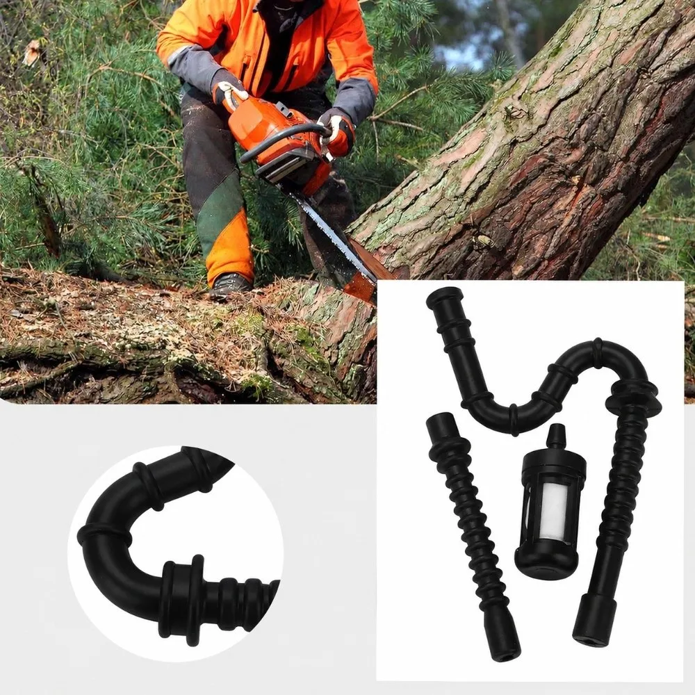 Premium Black Fuel Line Hose With Filter Hose Tube Fuel Filter Part Complete Kit Gas Fuel Line Replacement Accessories