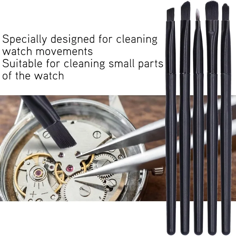 5PCS Watch Accessory Watch Cleaning Brush Set Wristwatch Movement Small Part Cleaning Soft Brushes Set tool for watchmaker