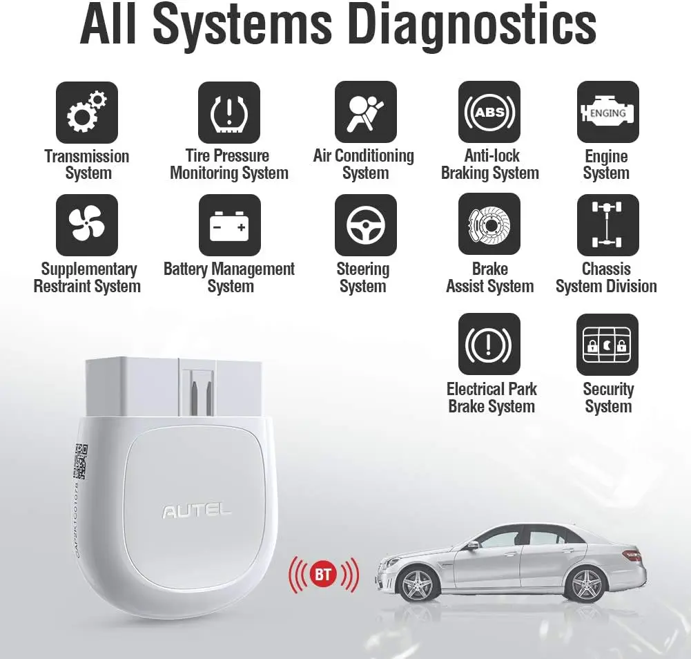 AP200(HT200) Bluetooth OBD2 Scanner, Mini MK808 Clone, Full Diagnostics & 19 Functions for iPhone & Android