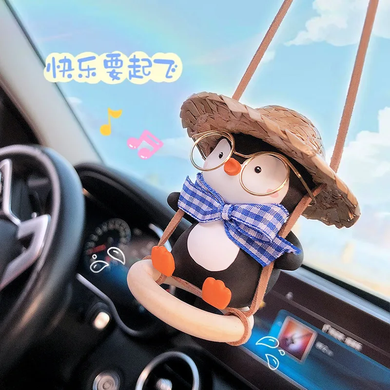 Cute Cartoon Penguin Pendant, Car Decoration Pendant, Car Interior Aroma Pendant, Rearview Mirror Pendant, Backpack Pendant