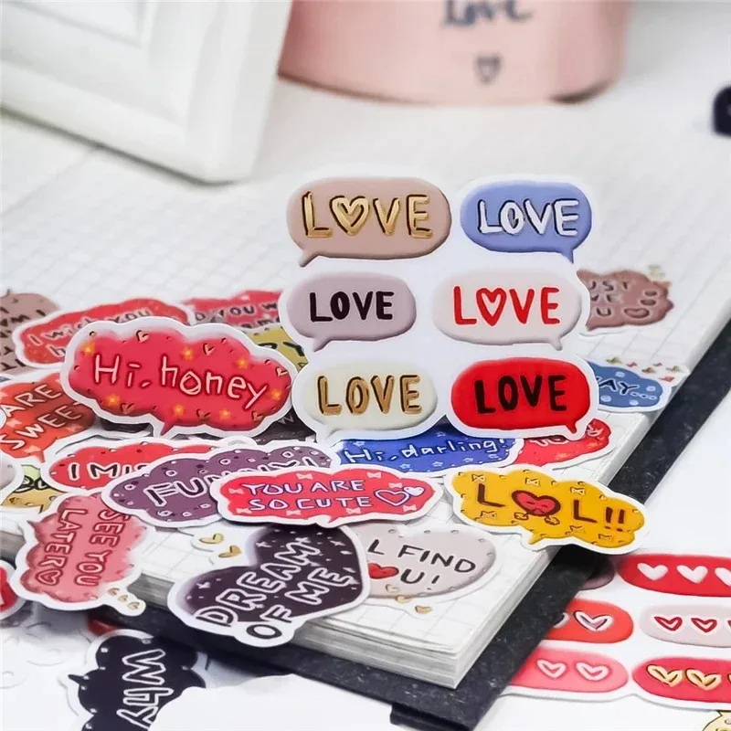 40pcs/pack Cute Love Message Diy Diary Sticker Album Label Scrapbooking Sticker Decoration For School Office Stationery