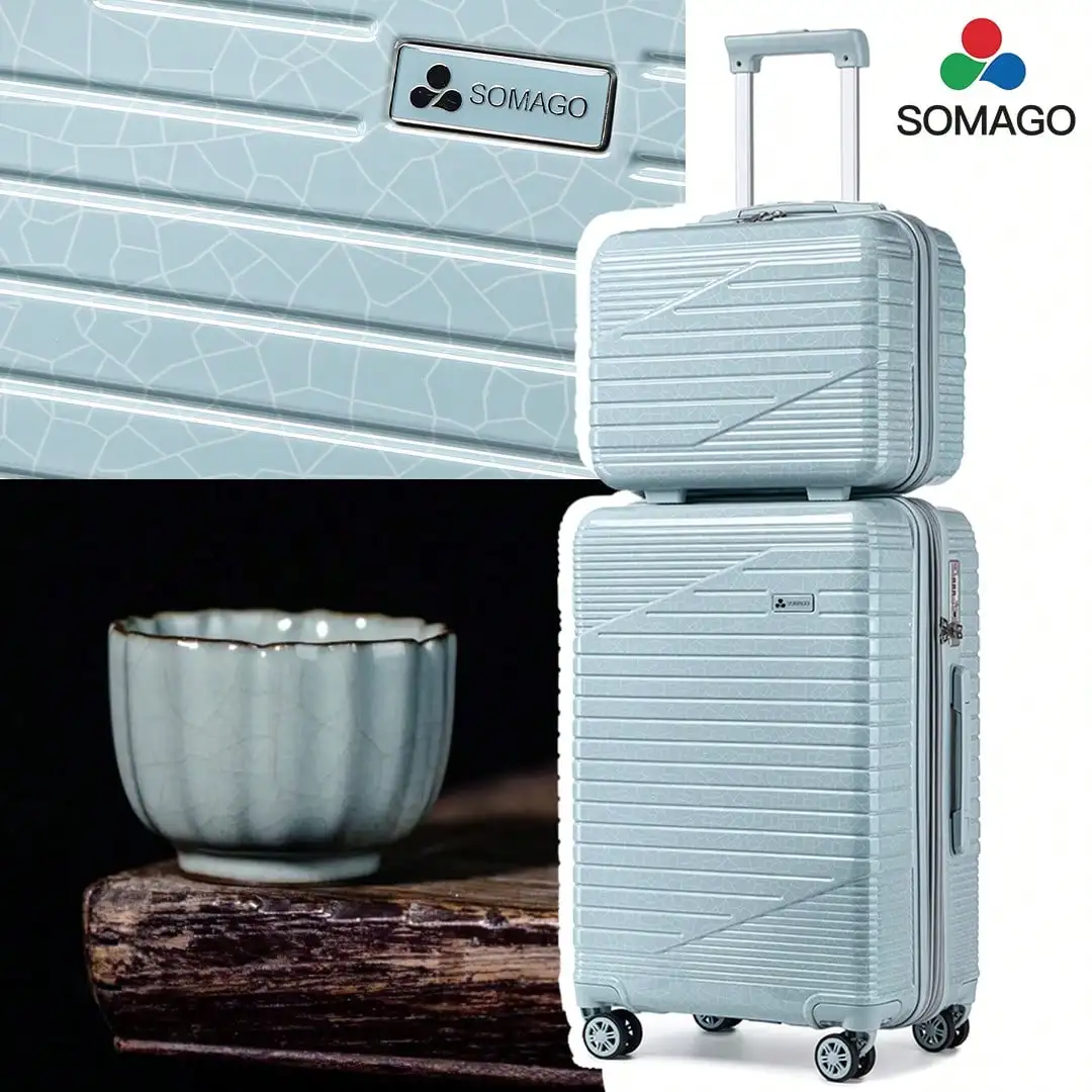 20 Inch Carry On Luggage Hardside Polycarbonate Lightweight Spinner With TSA Lock YKK Zipper Cosmetic Case Airline Approved 4 Wheels Durable Travel Su
