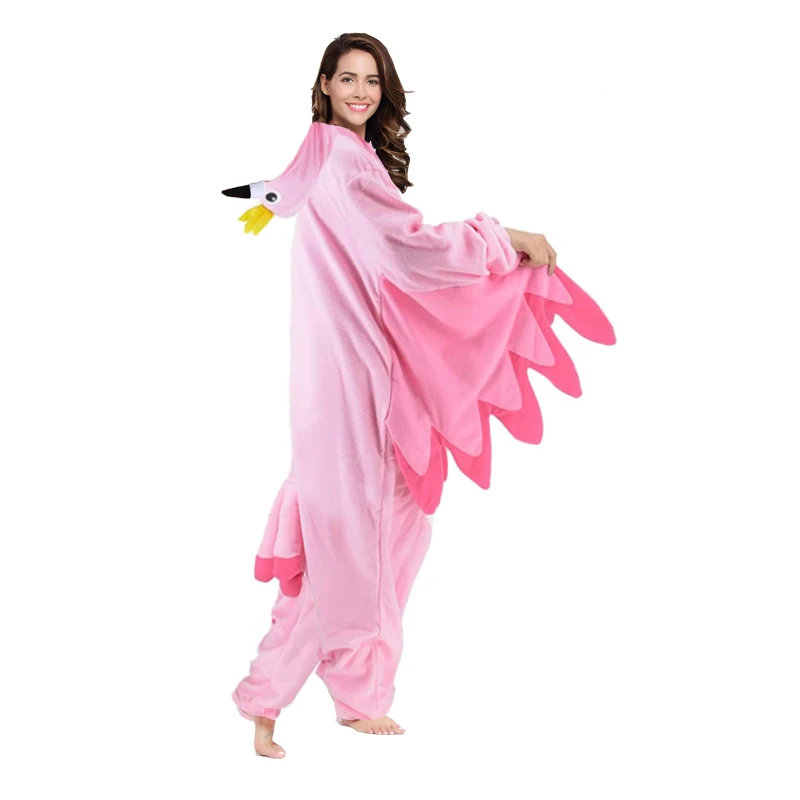 Zipper Flamingo Cosplay Costume Christms Cartoon Onesies Costume Women Adults Kids halloween Kigurumi Anime Mascot For Party