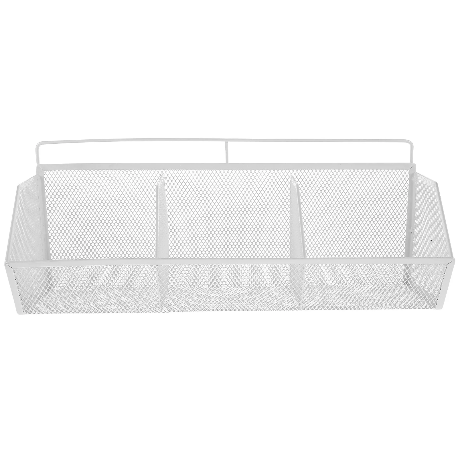 3-Compartment Iron Wire Mesh Document Organizer Box White Desktop File Storage Holder Office Desk Organizer Rack Vertical