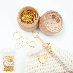30pcs Cat Ears Metal Needle Clip Knitting Locking Stitch Markers Crochet Latch Knitting Accessories DIY Weaving Sewing Supplies