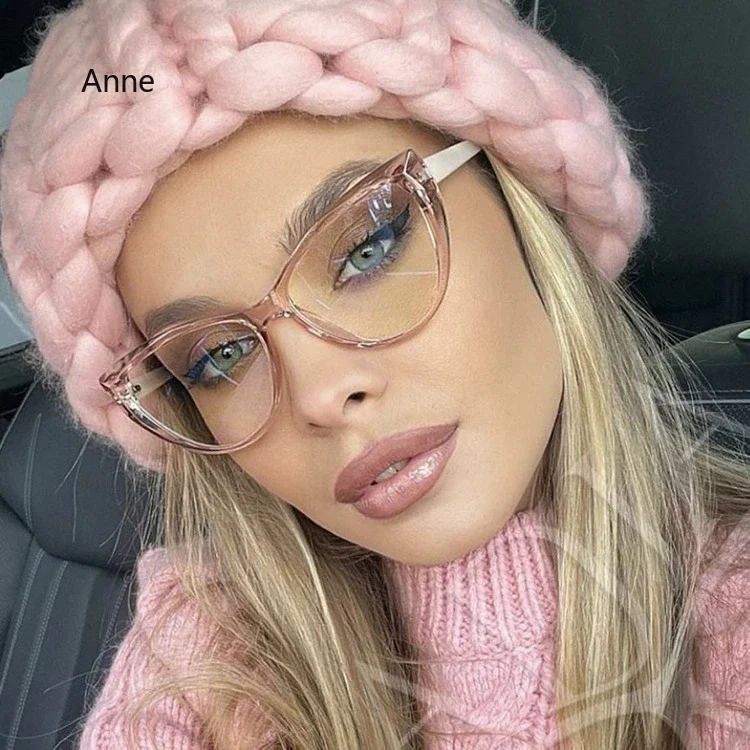 New Retro Cat Eye Glasses Frame Women Brand Vintage Trend Anti-blue Light Glasses Transparent Frame Myopia Eyeglasses gafas