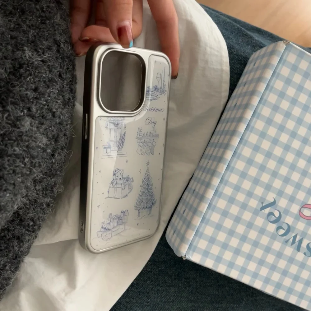 عيد الميلاد رسم الشتاء فيبي مطلي الراتنج الصب جراب هاتف آيفون 17 الهواء 16 برو ماكس 15 14 زائد 13 12 11 الغطاء الخلفي