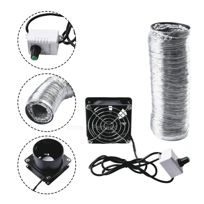 1set Smoke Absorber Fume Extractor USB Adjustable Speed Fan Pipe Duct Exhuast Fan Plastic Welding Equipment Accessories