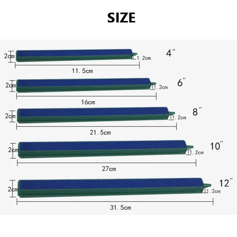 Bomba de aire de piedra de arena para acuario, 5 tamaños, barra de burbujas de aire fresco, aireador para pecera