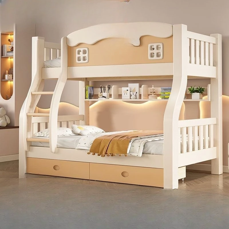 Solid wood mother and child bunk bed Thickened upper and lower bed Mother bed High and low multi-functional bed