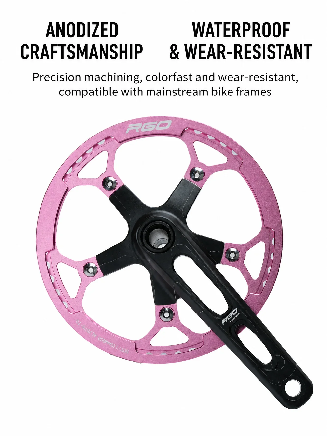 RGO CNC Schmal-Breit-Kettenblatt 130BCD 8-12-Gang Einzelkettenblatt mit Kettenschutzplatte für Brompton P8 P10 Neo Faltrad – Detail 4