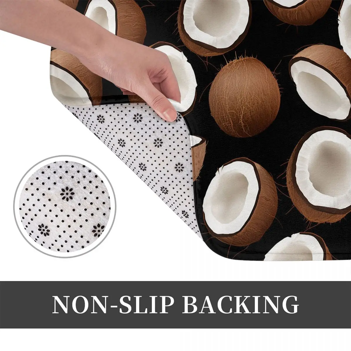 Coconut Milk Eclipse Fruity Pattern Non-slip Doormat Floor Mat Sand Scraping Carpet Rug for Kitchen Entrance Home Footpad Mats