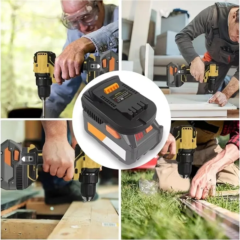 Imagem -06 - Adaptador da Bateria Ar20dw Conversor para a Bateria de Lítio Ridgid Aeg 18v para a Bateria de Lítio Máxima de Dewalt 18v20v