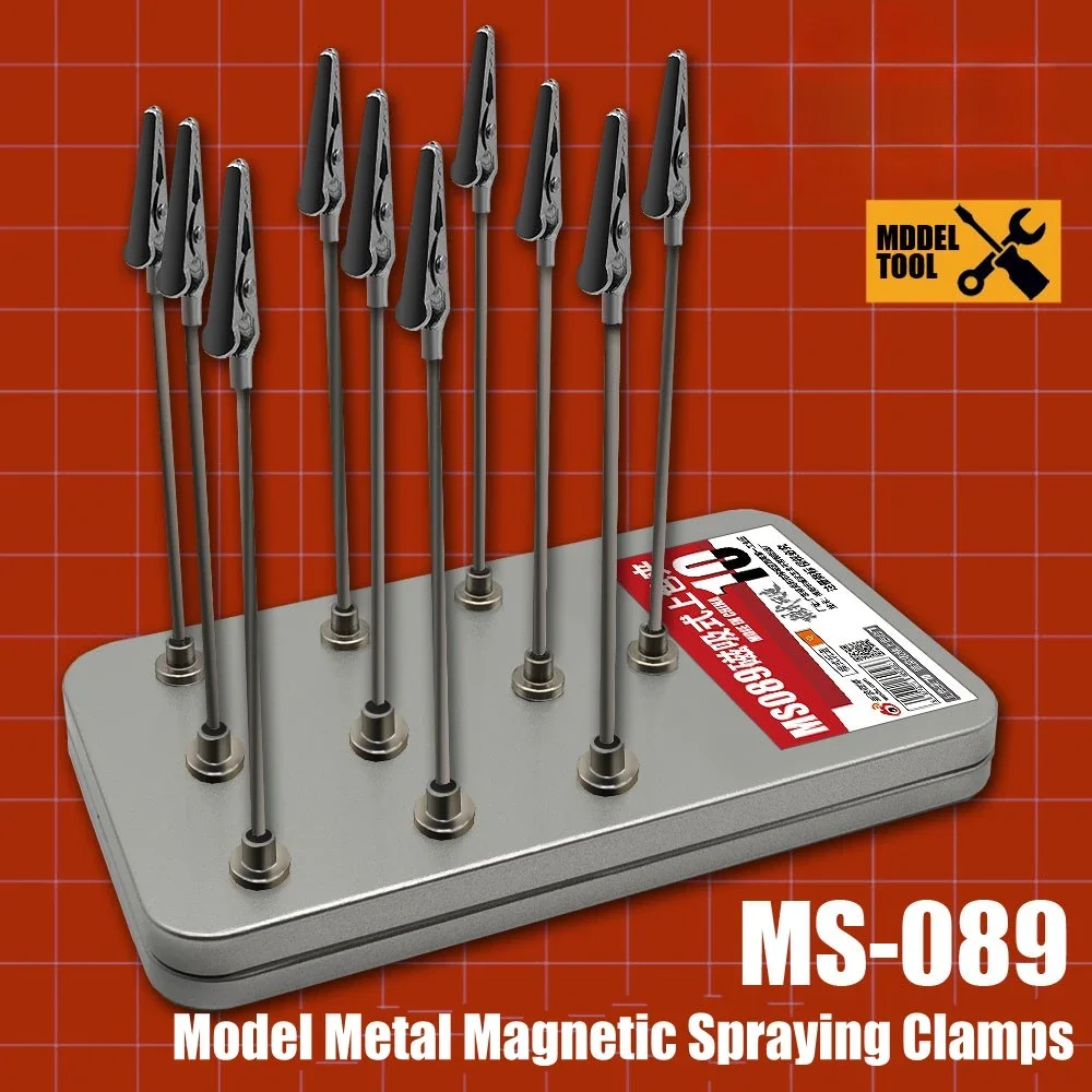 

MS089 Model Metal Magnetic Spraying Clamps Clip with Storage Box Model Painting Tools for Military Model Hobby DIY Tool Set