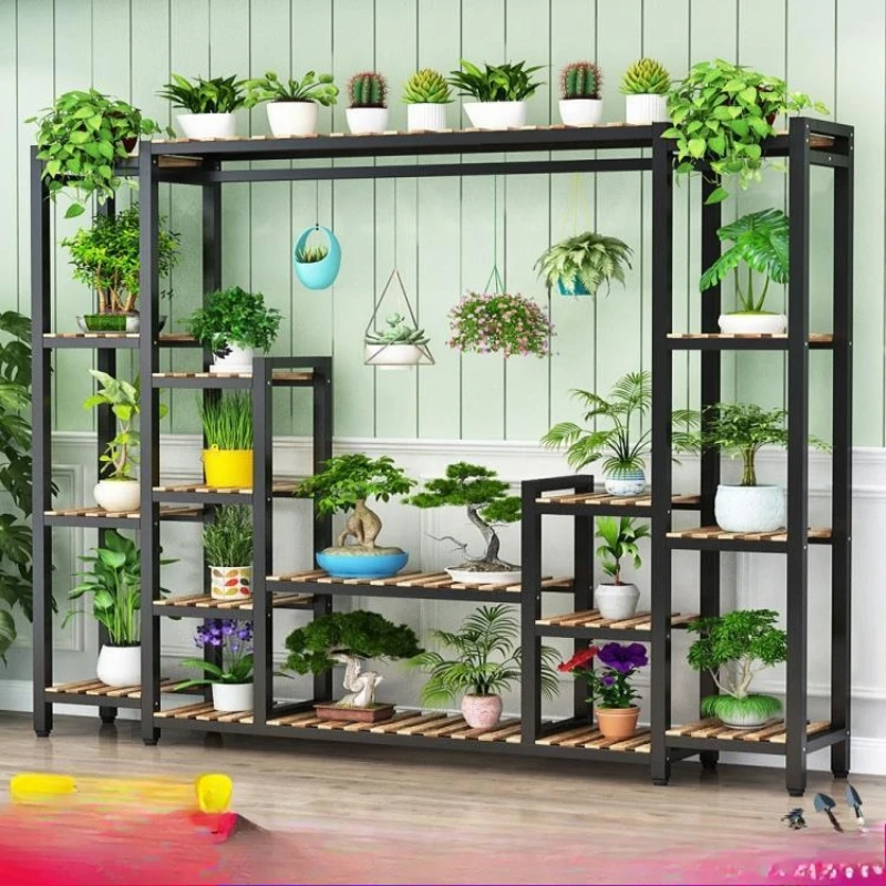 

Flower shop wrought iron home multi layer indoor balcony rack