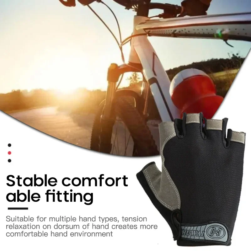

Half Finger Cycling Gloves - Anti-Slip, Anti-Sweat, UV Protection for Fitness, Fishing & Outdoor Sports