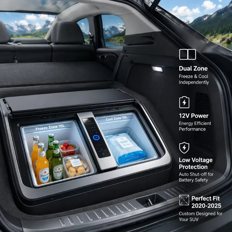 35L Dual Zone Embedded Car Fridge for Model Y