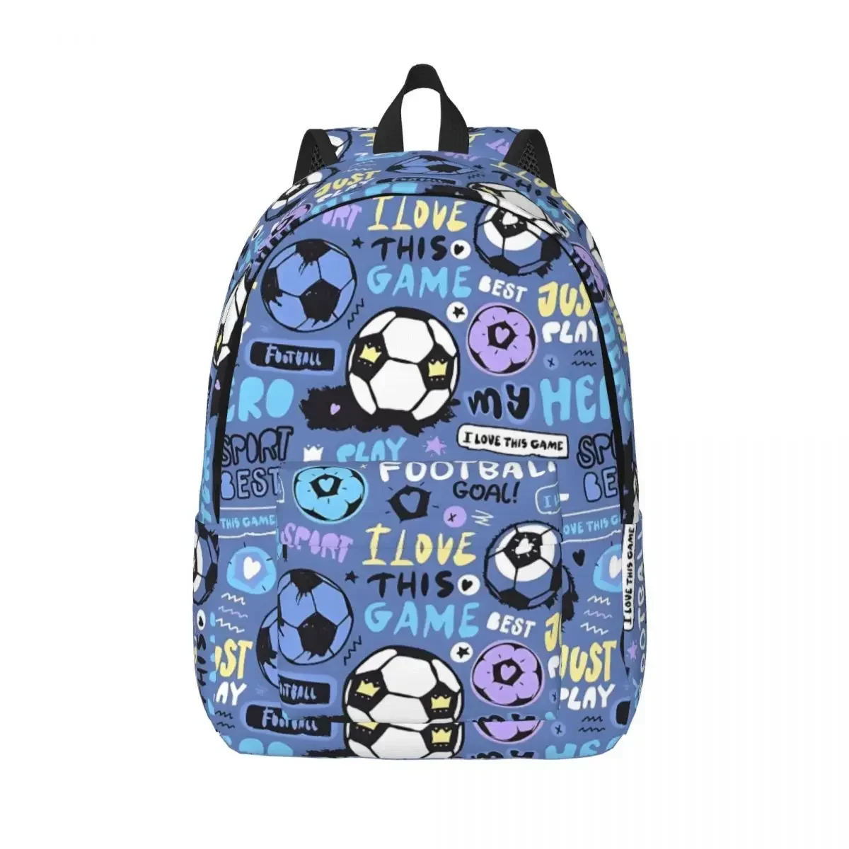 

Cute Football Pattern For Girls Boys Large Capacity Student Backpack Lightweight waterproof Backpack 15.7in 17.7in
