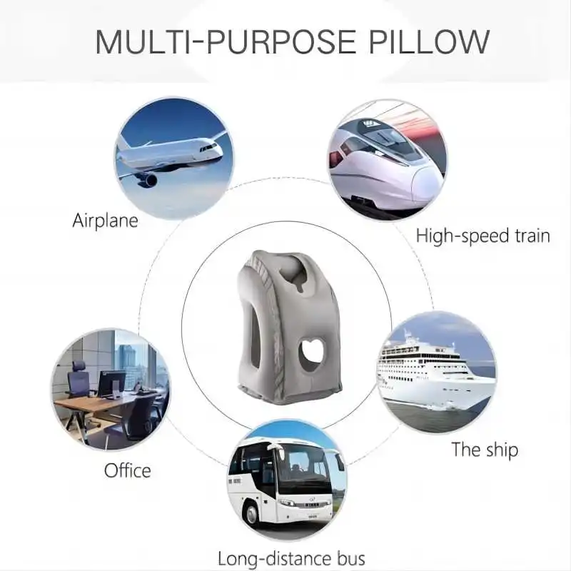 Inflatable Travel Pillow Neck Air Pillow For Sleeping To Avoid Neck And Shoulder Pain Comfortably Support Head Used For Car, Bus