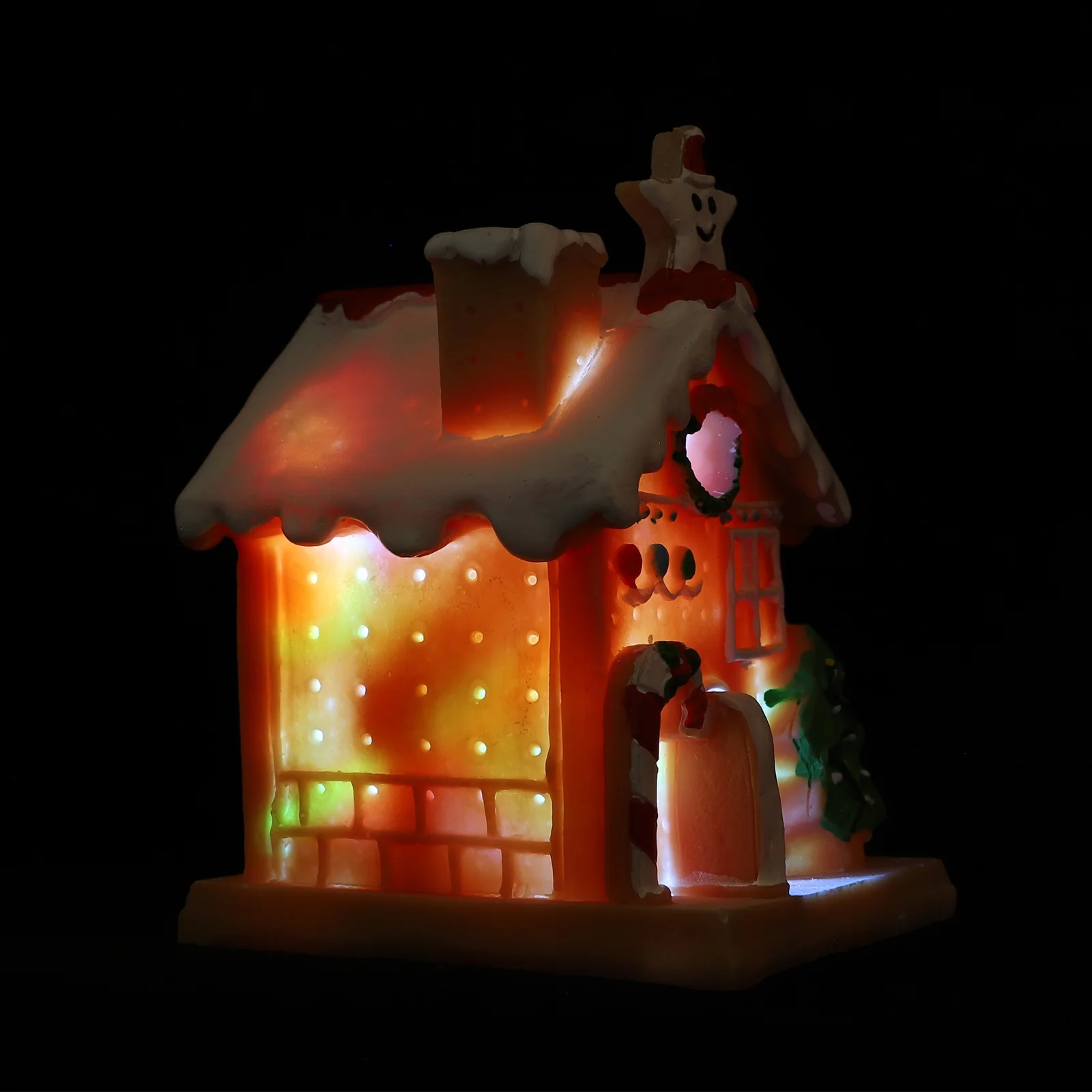 

Mini Lighting Resin Christmas Decor Small Villas Adornment For Xmas Party Desktop Landscape Ornament Holiday Decoration