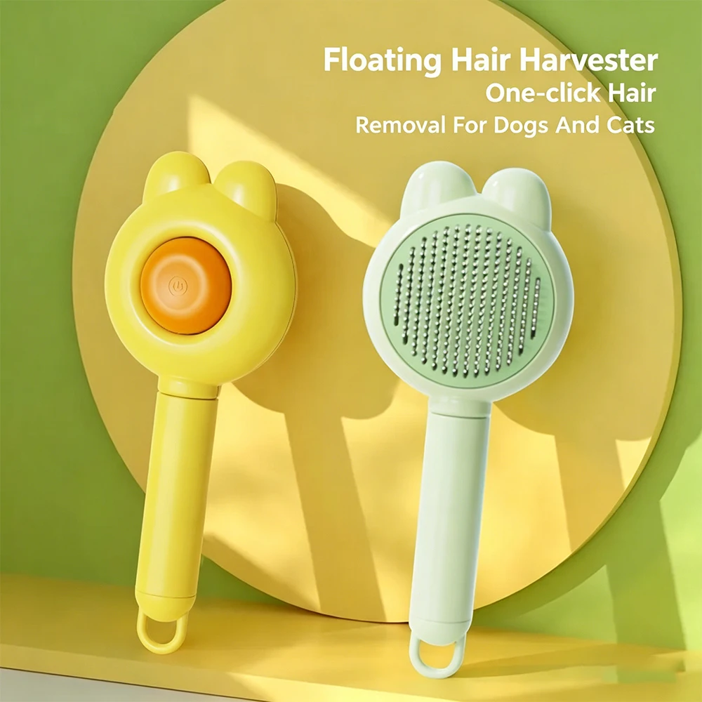 One Key Self Cleaning Pet Comb Professional Deshedding Brush Grooming Tool for Dogs Cats Easy Hair Removal Massage Comb
