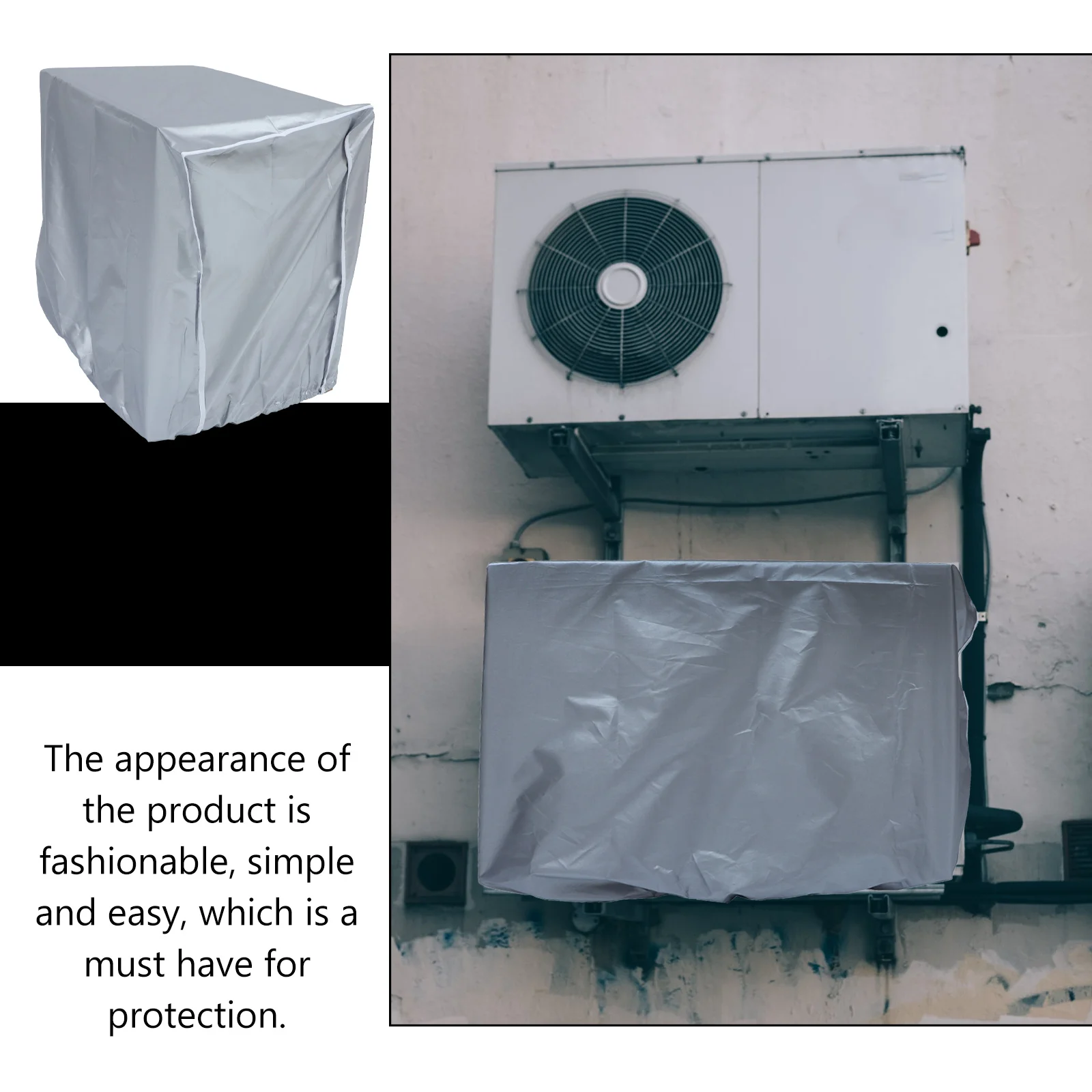 

1Pcs Air Conditioner Cover Heavy Duty Weatherproof Ac Unit Protector Black Cover for Rain Sandstorm Winter Summer Use