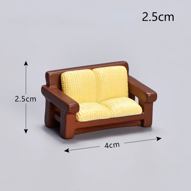 Petit canapé et tabouret miniatures, meubles de simulation, modèle de chaise, micro eau, café, bonsaï, ornements de paysage, courses, décoration de