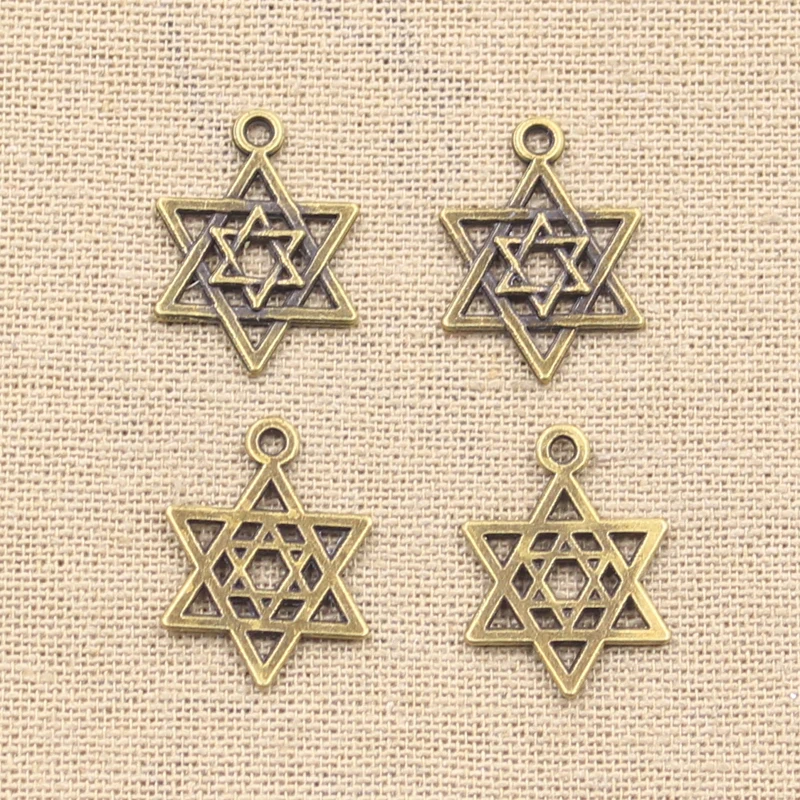 15pcs Charms Star Of David Shield 22x16mm Antique Making Pendant fit,Vintage Tibetan Bronze Silver color,DIY Handmade Jewelry