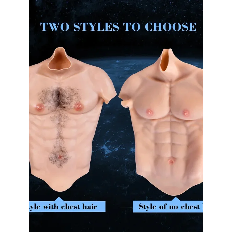 25COSNew اليدوية سيليكون العضلات الذكور الصدر سترة عضلات البطن عضلات واقعية ل تأثيري المتحولين جنسيا #6