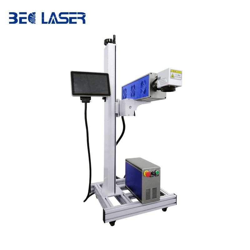 2023 New online flying Product line online flying CO2 laser marking machine for pet bottle laser printer