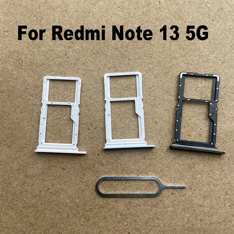 New For Xiaomi Redmi Note 13 4G 5G Sim Card Tray Slot Holder Socket Adapter Connector Repair Parts Replacement