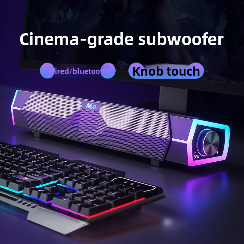 Naiye Bluetooth Desktop Speaker Soundbar Wired Computer Speaker Deep Bass Subwoofer Gaming Audio Speaker for PC