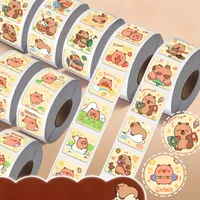 300Pcs Capibara Seal sticker Cute cartoon Capybara  decorative roll sticker
