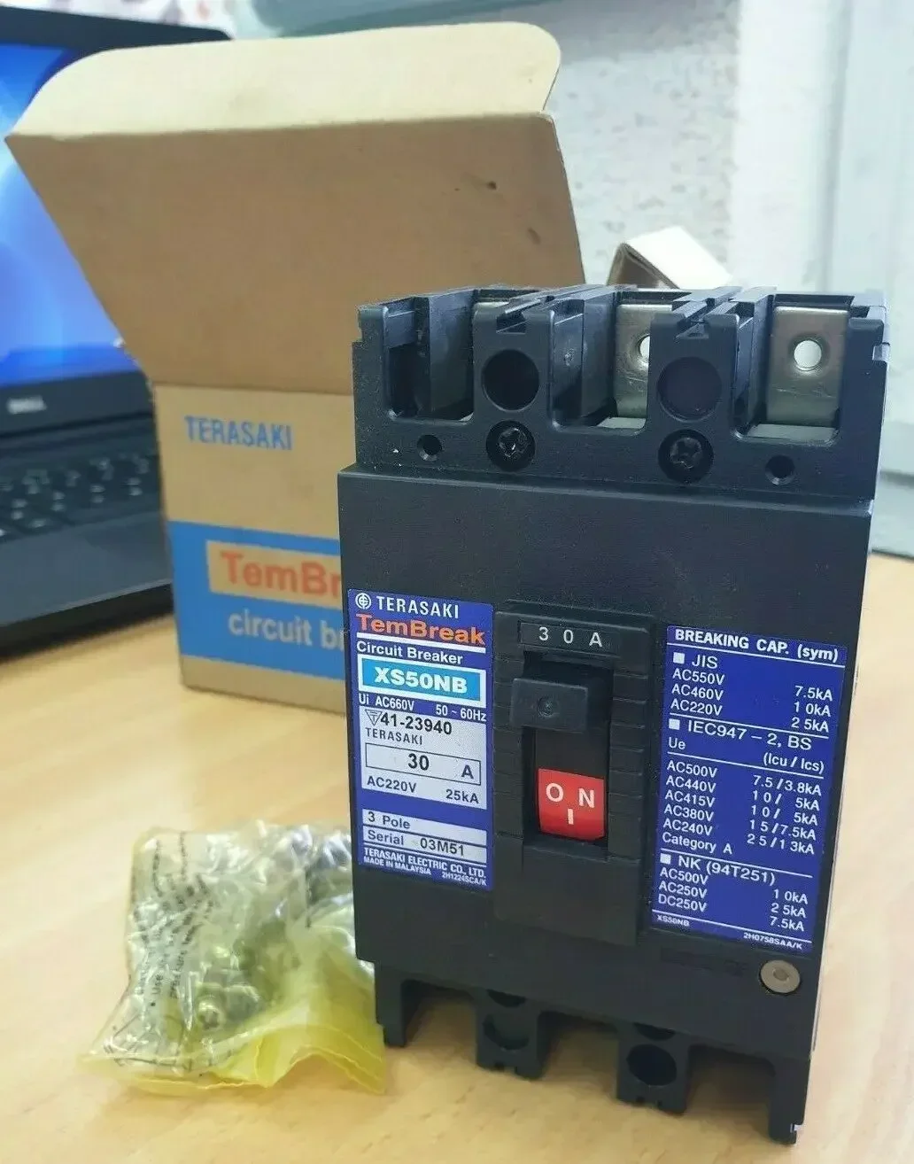 New Genuine TERASAKI Japan Terazaki Circuit Breaker XS50NB For Ships