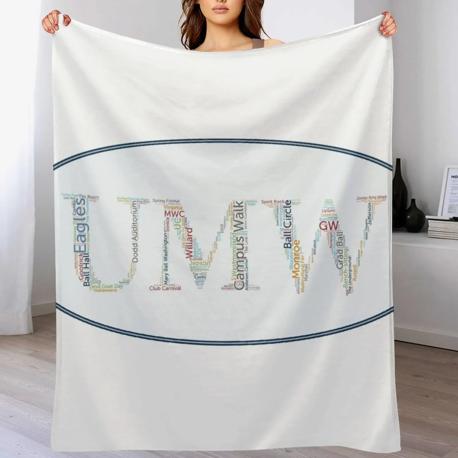 

UMW in Words Throw Blanket halloween Picnic warm winter Cute Blankets