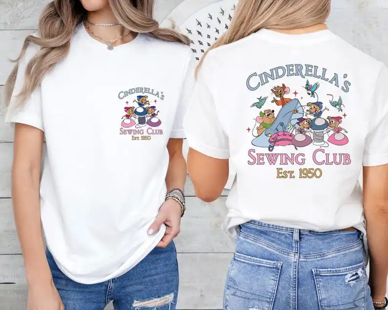 

2025 New Disney Pattern Printed Unisex Street Fashion Trend Short Sleeved Pure Cotton Round Neck T Shirt