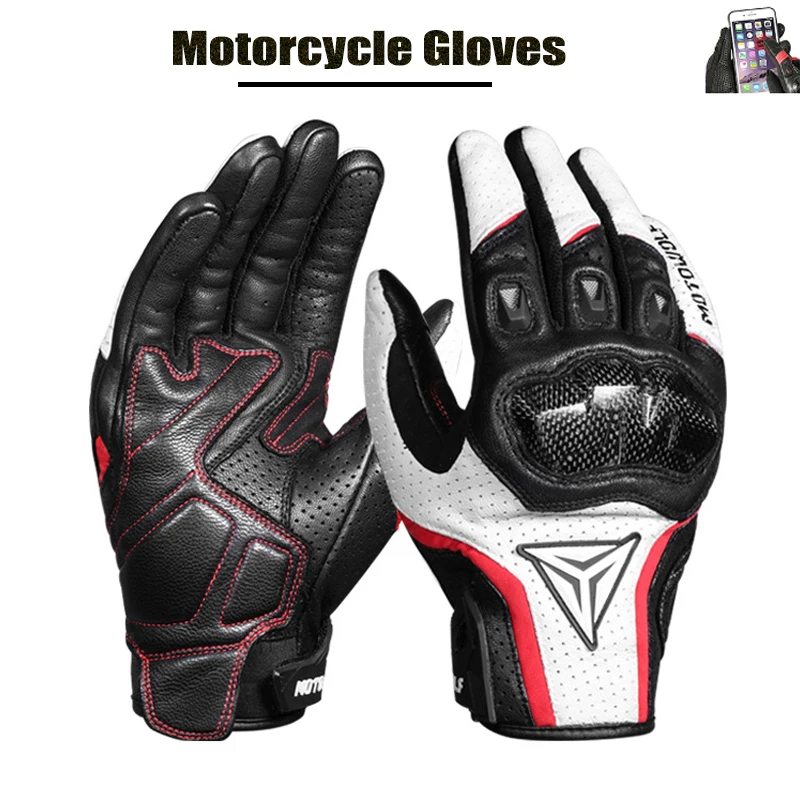 

Winter Motorcycle Gloves Men Leather Gloves Cycling Motorbike Guantes Moto Motocross Bicycle Touch Screen Breathable Protective