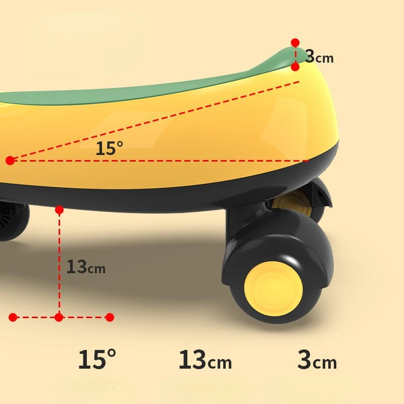 Coche giratorio silencioso, rueda Universal antirollover para niños, cochecito de bebé, niña, coche oscilante de 1-6 años