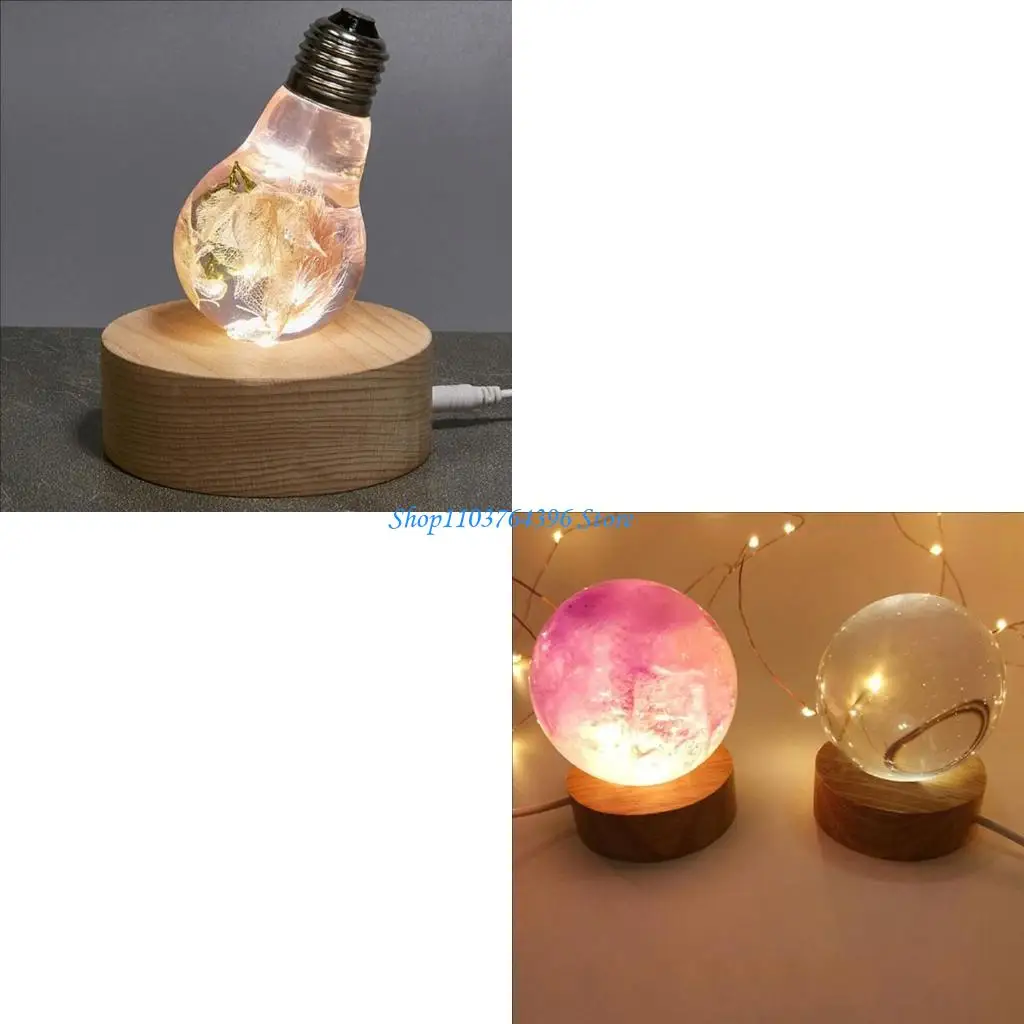 

Круглый светодиодный дисплей с деревянным постаментом для четырех видов акриловых ламп