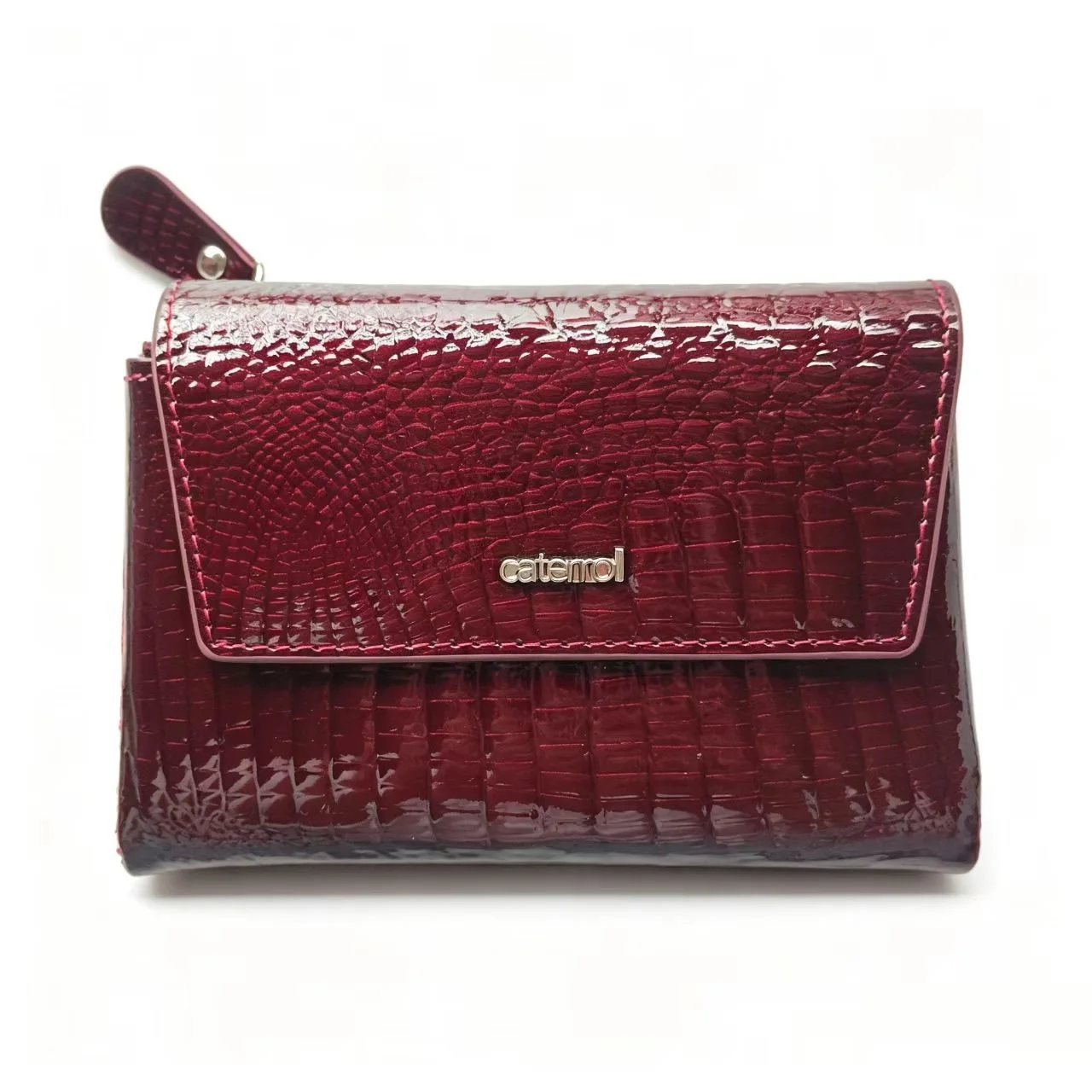Magnetic Clasp Cow Leather Wallet Woman Mini Alligator Pattern Card Holder Purse Short Cowhide Clutch Bag