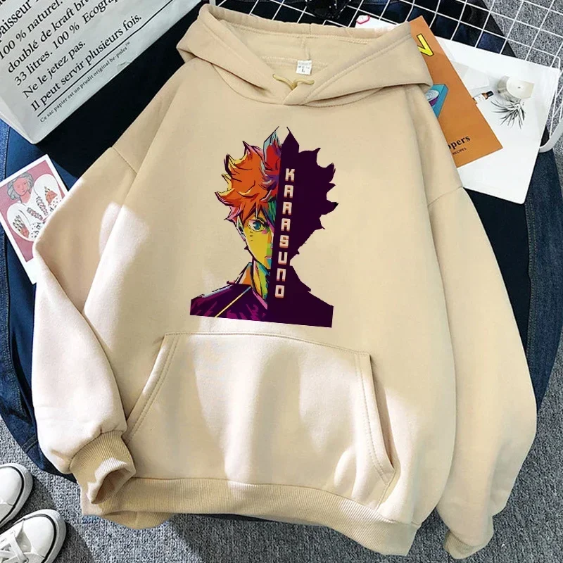 Karasuno Hoodie Volleyball Crow Anime Sport Club Vintage Streetwear Schwarzer Oversized Casual Pullover Langarm – Detail 24